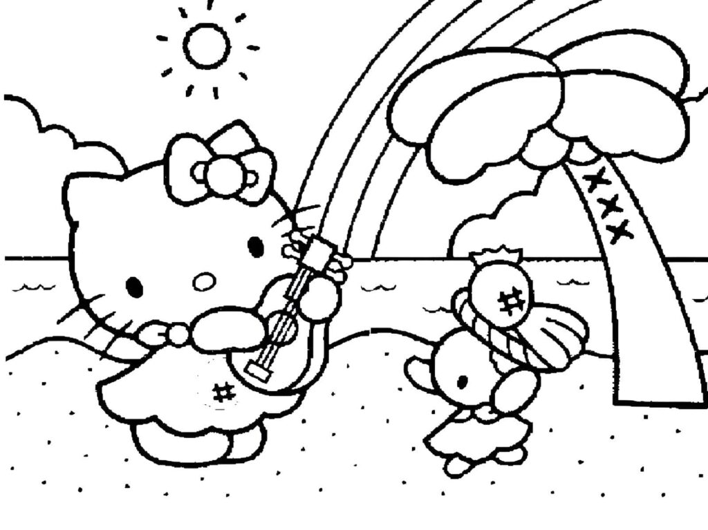 Dibujo de Dibujo De Hello Kitty Feliz Para Colorear para colorear e imprimir Dibujo de Dibujo De Hello Kitty Feliz Para Colorear para colorear