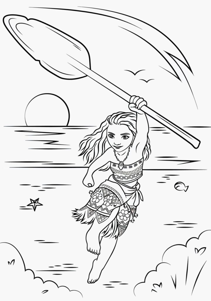 Dibujo de Dibujo De Vaiana Corriendo Con El Remolque Para Colorear para colorear e imprimir Dibujo de Dibujo De Vaiana Corriendo Con El Remolque Para Colorear para colorear