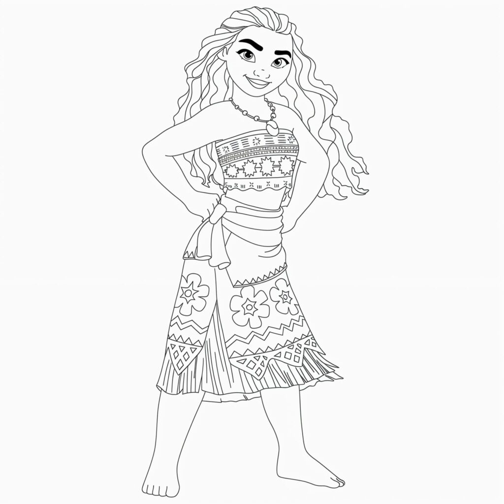 Dibujo de Dibujo De Vaiana Feliz Para Colorear para colorear e imprimir Dibujo de Dibujo De Vaiana Feliz Para Colorear para colorear