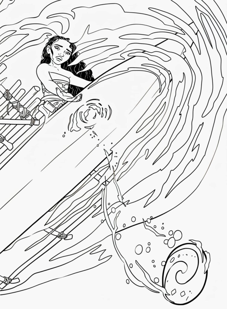 Dibujo de Dibujo De Vaiana Navegando Para Colorear para colorear e imprimir Dibujo de Dibujo De Vaiana Navegando Para Colorear para colorear