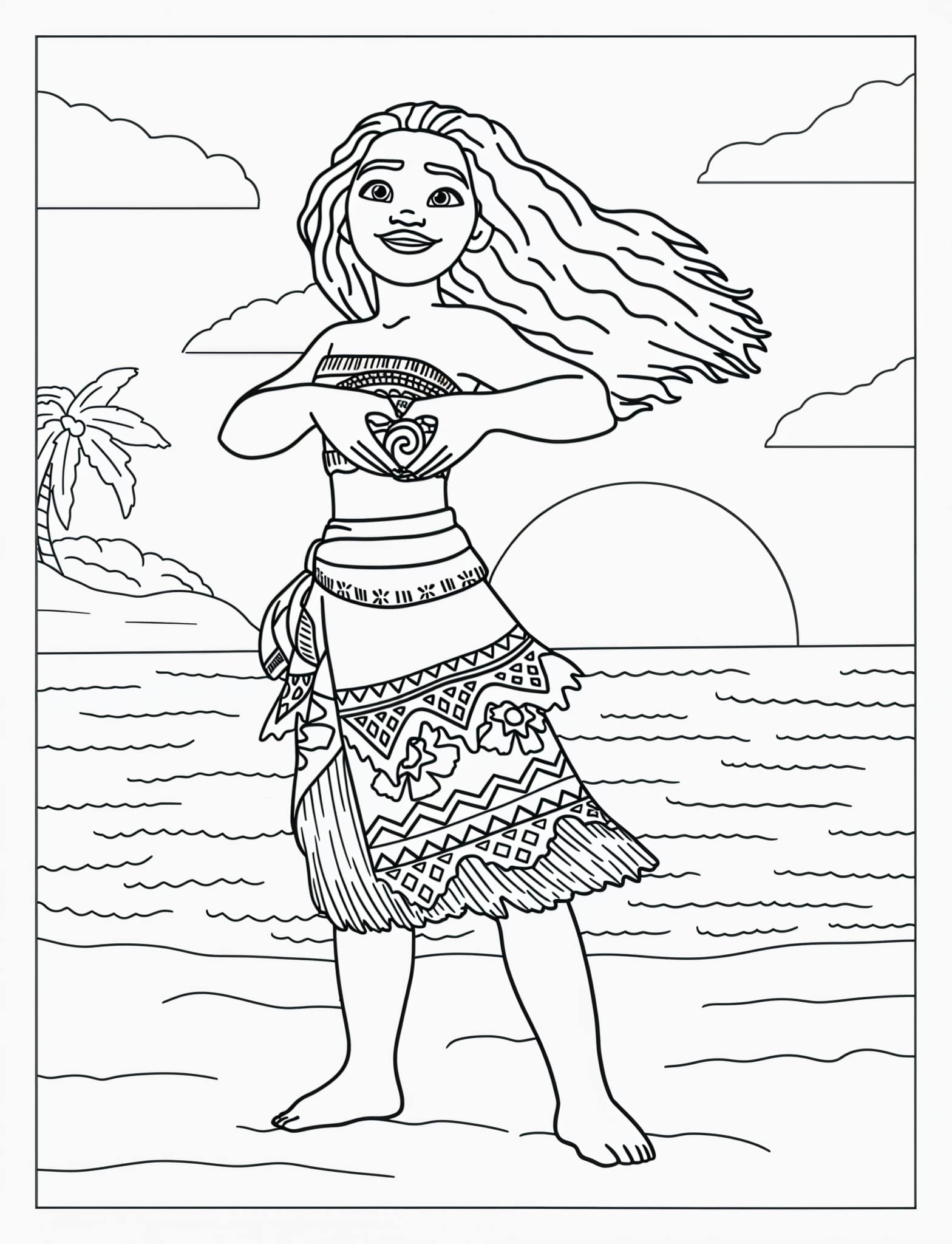 Dibujo para colorear de Dibujo De Vaiana Para Colorear