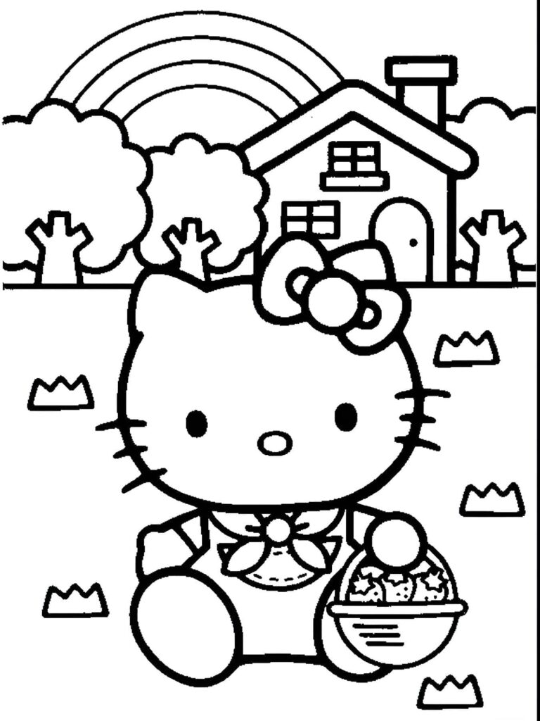 Dibujo de Imagen De Hello Kitty Haciendo Un Picnic Para Imprimir para colorear e imprimir Dibujo de Imagen De Hello Kitty Haciendo Un Picnic Para Imprimir para colorear