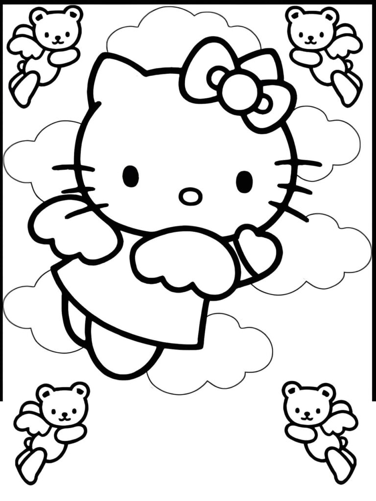 Dibujo de Imagen De Hello Kitty Volando Para Imprimir para colorear e imprimir Dibujo de Imagen De Hello Kitty Volando Para Imprimir para colorear
