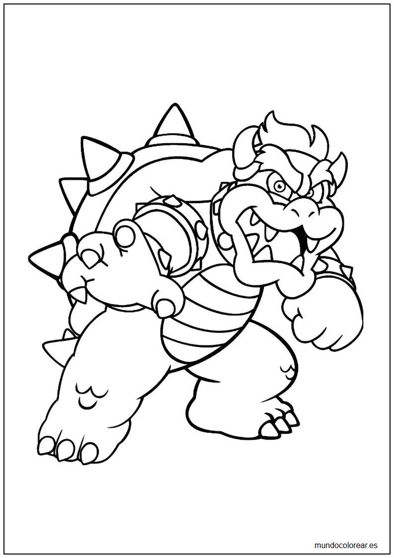 dibujo de Bowser para colorear