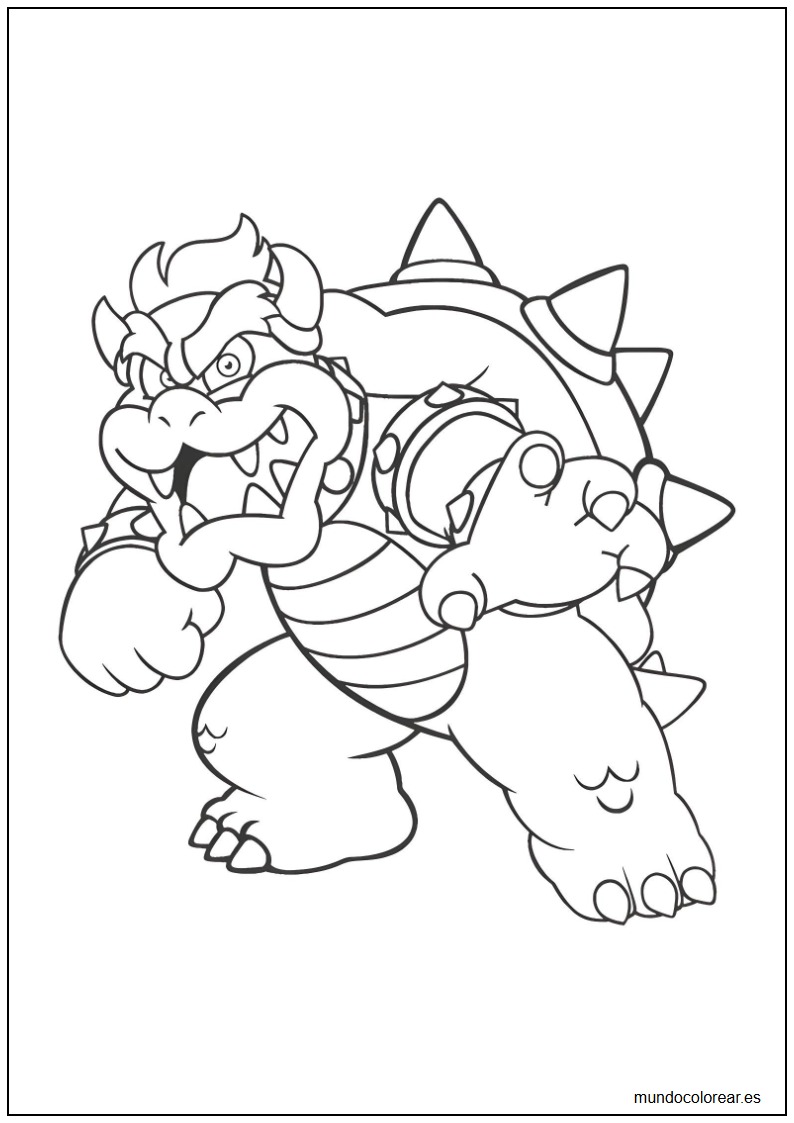 dibujo de Bowser para imprimir