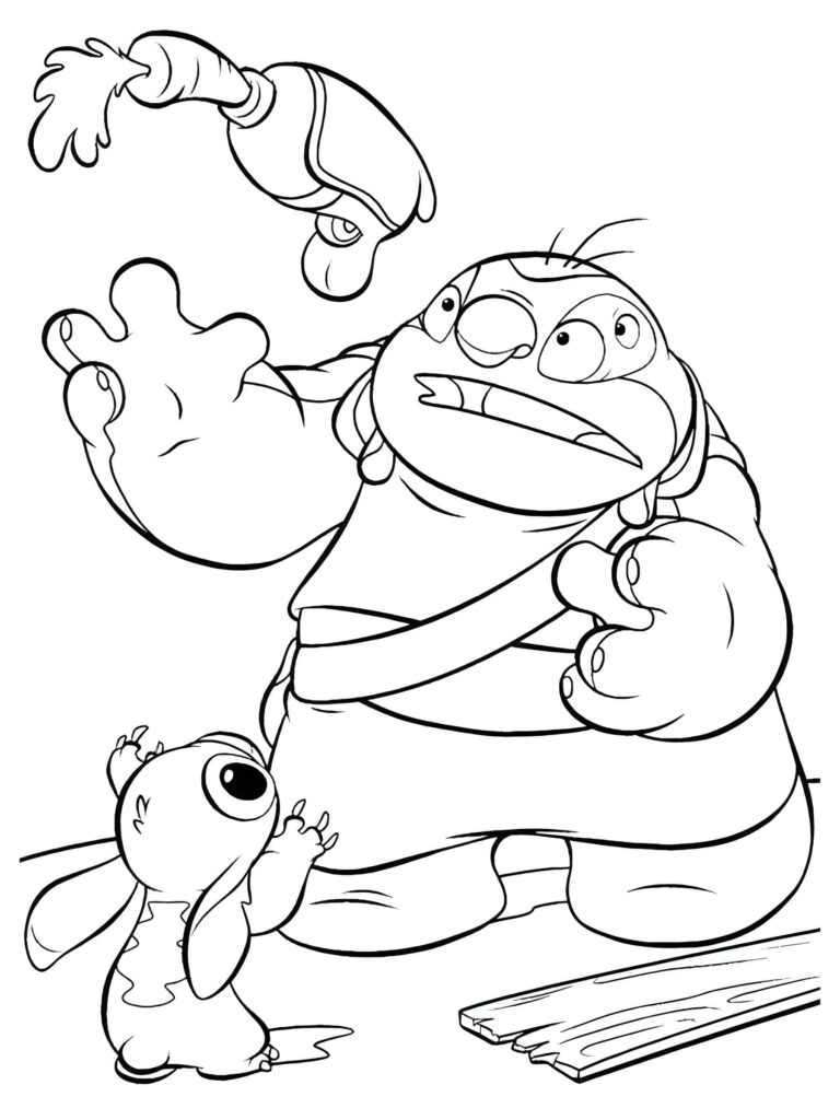 Dibujo de Dibujo De Jumba Jookiba Y Stitch Para Colorear para colorear e imprimir Dibujo de Dibujo De Jumba Jookiba Y Stitch Para Colorear para colorear