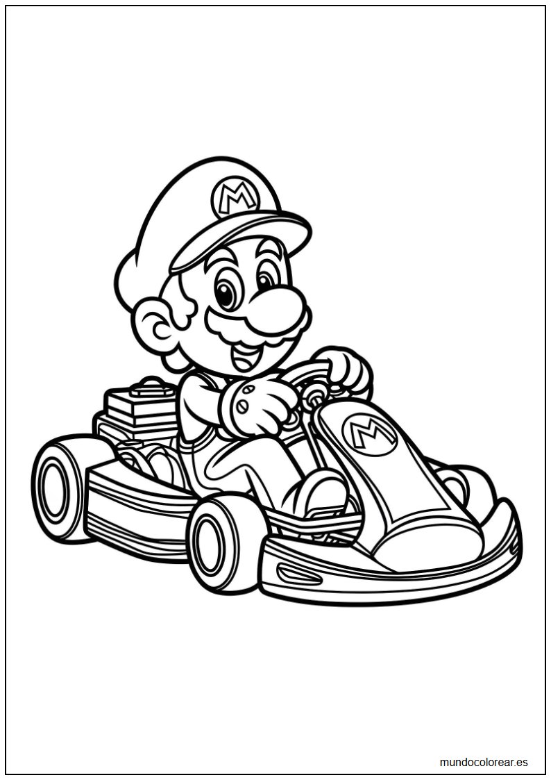 dibujo de Mario Kart para colorear