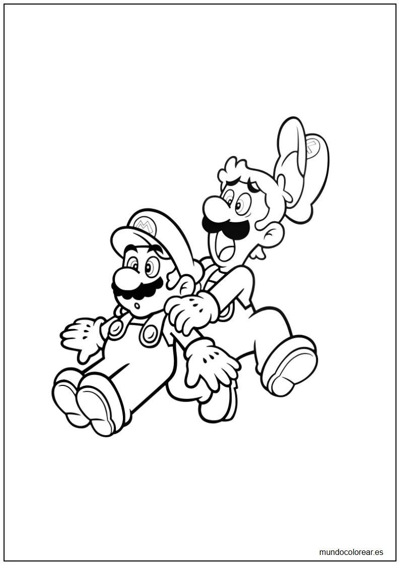 dibujo de Mario y Luigi para imprimir
