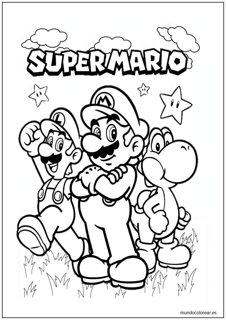 dibujo de Super Mario para colorear