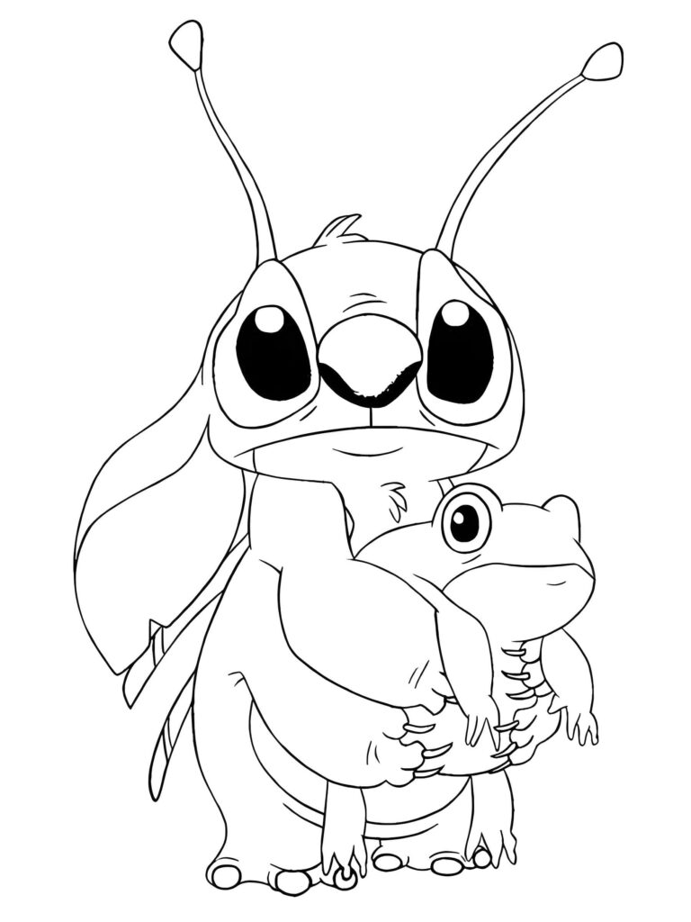 Dibujo de Dibujo De ángel De Lilo Y Stitch Con Rana Para Colorear para colorear e imprimir Dibujo de Dibujo De ángel De Lilo Y Stitch Con Rana Para Colorear para colorear