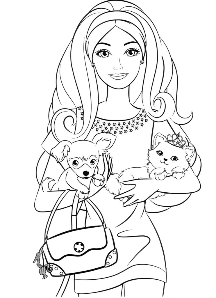 Dibujo de Dibujo De Barbie Baba De Perro Para Colorear para colorear