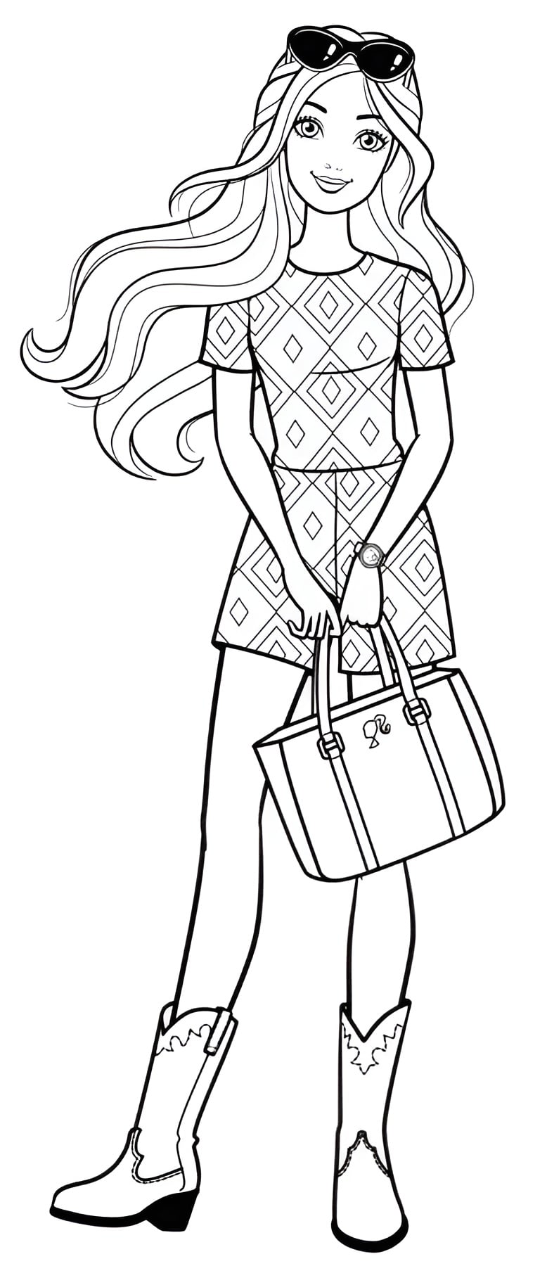 Dibujo para colorear de Dibujo De Barbie Fashion Para Colorear