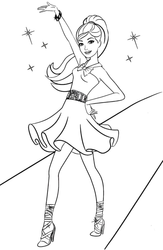 Dibujo de Dibujo De Barbie Modelo Para Colorear para colorear