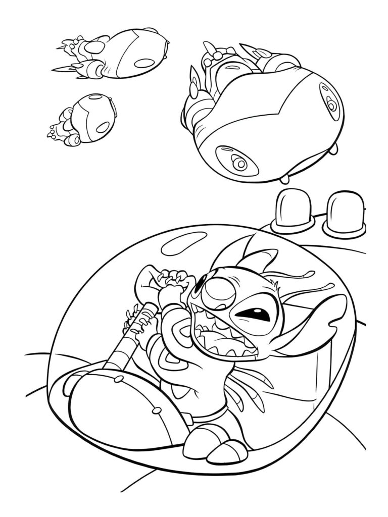 Dibujo de Imagen De Stitch Conduciendo Para Colorear para colorear e imprimir Dibujo de Imagen De Stitch Conduciendo Para Colorear para colorear